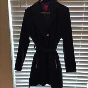 Guess Black Trench Coat Elegant Formal Wear